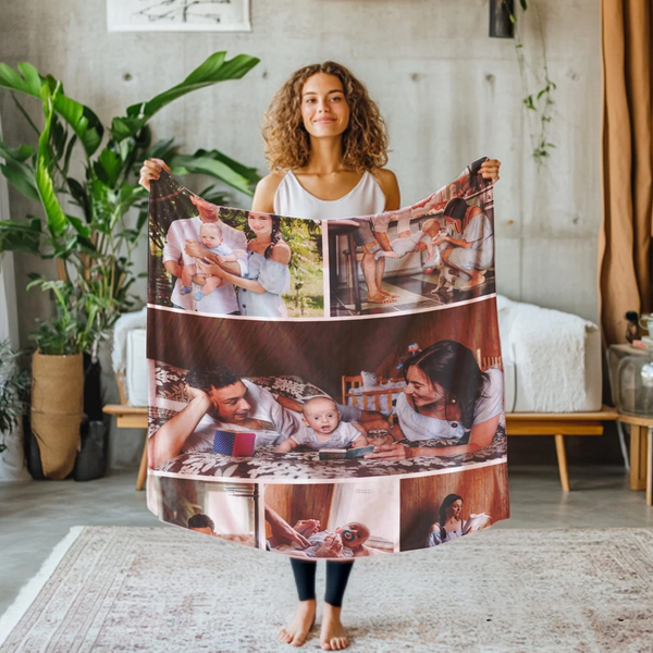Family Blanket – Personalized Photo Collage Gift