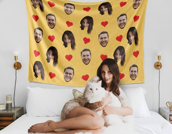 Personalized Photo Blanket – Custom Face Gift