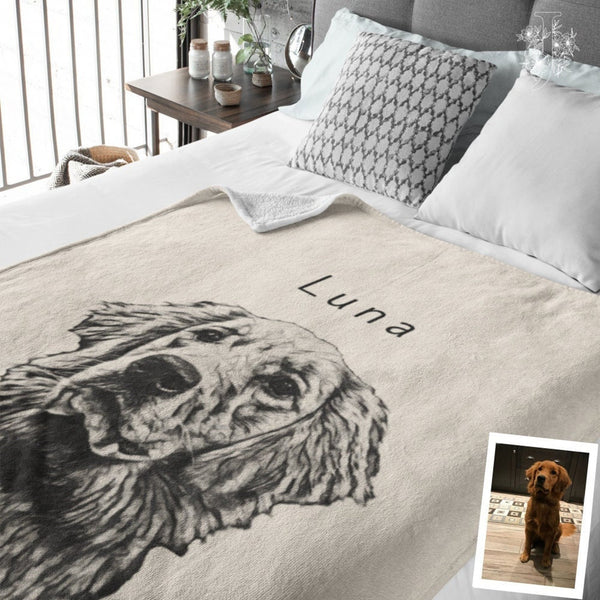 Pet Portrait Blanket – Personalized Furparent Gift