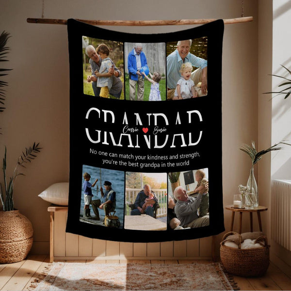 Family Photo Blanket – Personalized Gift for Dad
