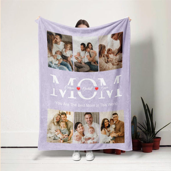 Family Photo Blanket – Personalized Gift for Mom