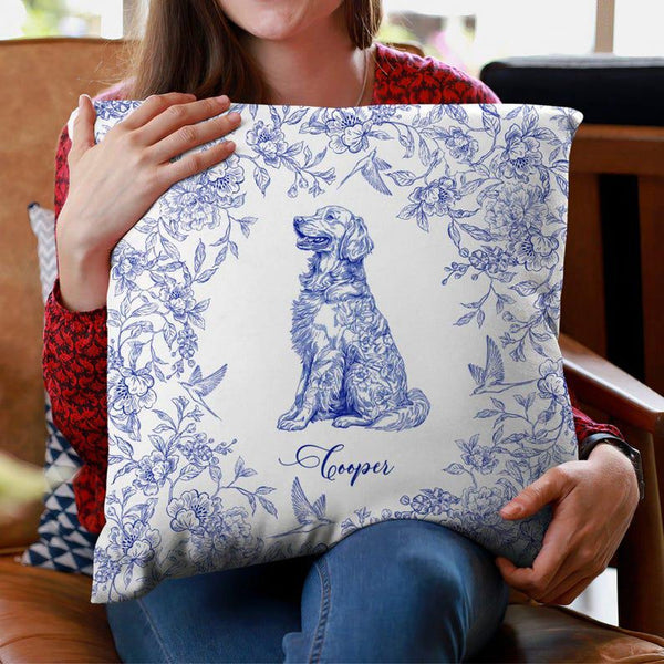 Custom Dog Pillow – Personalized Chinoiserie Pet Gift