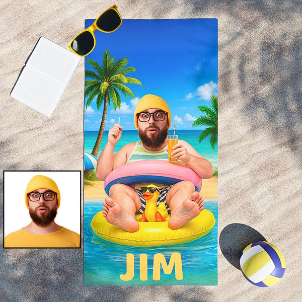 Face Beach Towel – Personalized Summer Funny Gift