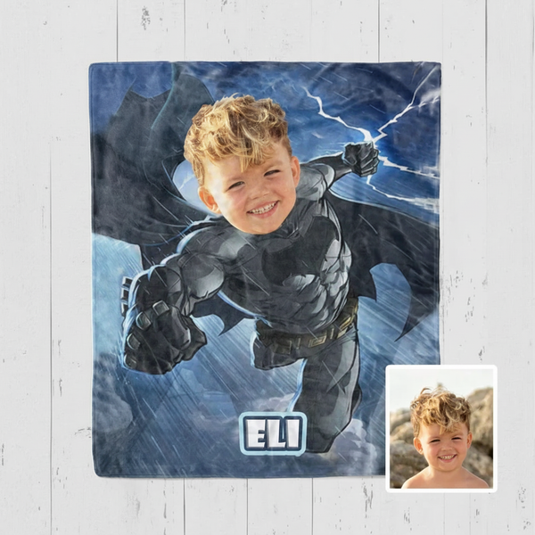 Superhero Batman Blanket – Personalized Photo Gift