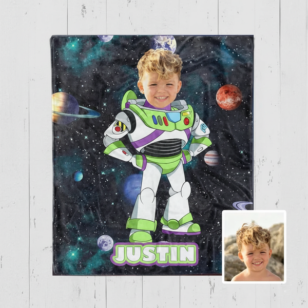 Buzz Lightyear Kids Blanket – Personalized Face Design