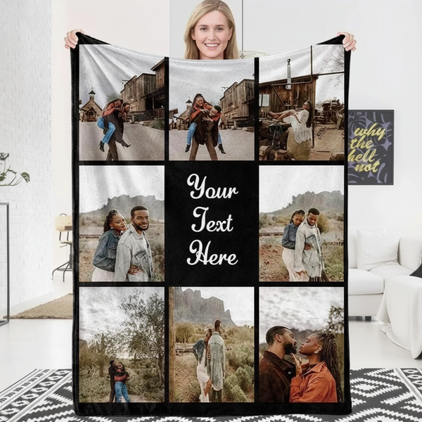 Photo Collage Blanket – Personalized Wedding Gift for Couples